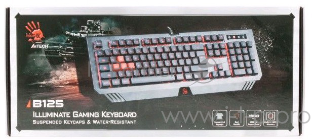 Клавиатура A4 Bloody B125 черный USB Multimedia Gamer LED