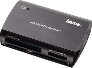 Устройство чтения карт памяти USB2.0 Hama H-49009 серебристый