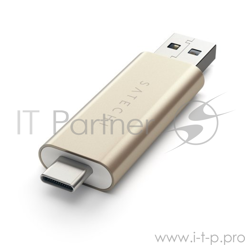Кардридер Satechi Aluminum Type-C USB 3.0 and Micro/SD. Интерфейсы USB 3.0 и Type-C. Цвет золотой.