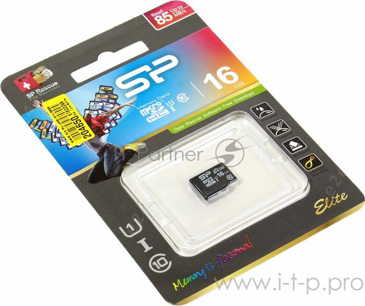 Флеш карта microSD 16GB Silicon Power Elite microSDHC Class 10 UHS-I