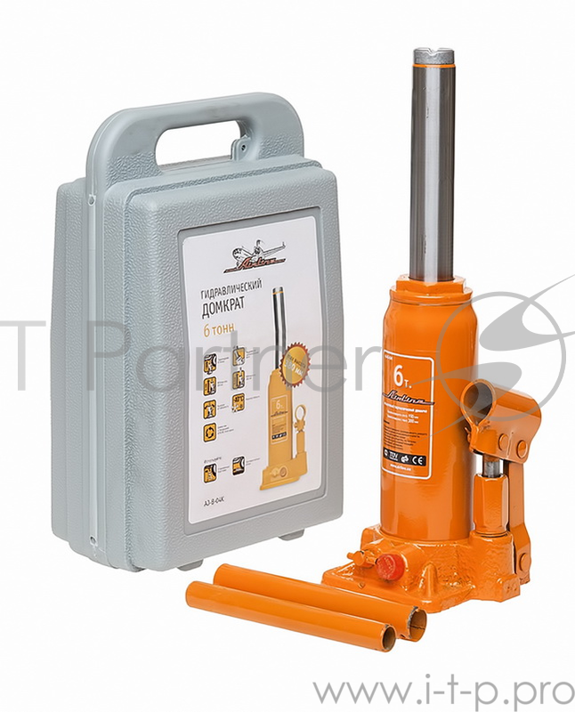 Домкрат бутылочный 6т в кейсе (MIN - 200 мм, MAX - 405 мм) (16001)(AIRLINE AJ-B-06K Домкрат бутылочный 6т в кейсе (MIN - 200 мм, MAX - 405 мм) (16001))