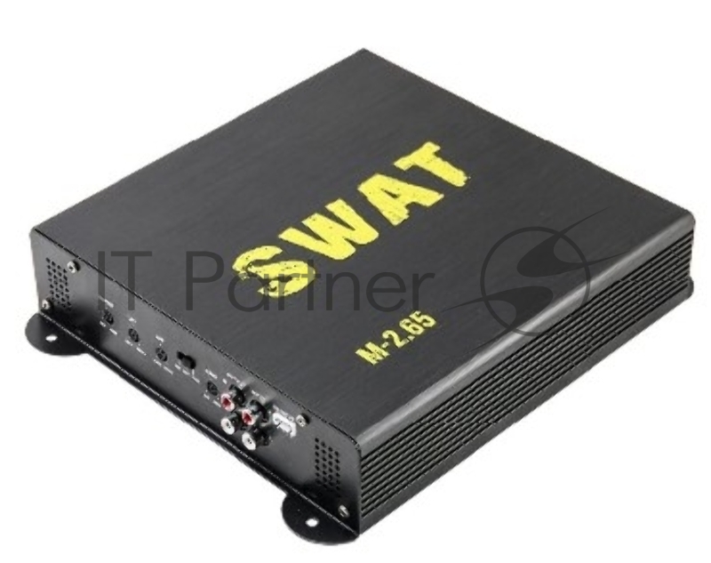 Усилитель SWAT M-2.65 Мощность RMS 65 Вт х 2 (4 Ом), 100 Вт х 2 (2 Ом), 200 Вт х 1 (4 Ом) (мостовой режим). Макс. мощность 320 Вт. LPF (фильтр низких частот) 50 Гц - 250 Гц. HPF (фильтр высоких частот) 80 Гц - 5 кГц. Частотная характеристика 10-20 кГ