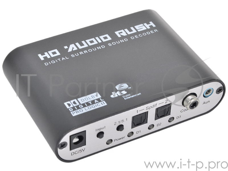 Аудио декодер ORIENT DAC0406, аудио декодер 5.1/2.1, Dolby Digital EX / DTS-ES / Dolby Pro Logic II / DTS / AC3, входы: 2x опт.Toslink/1x коакс.RCA/1x