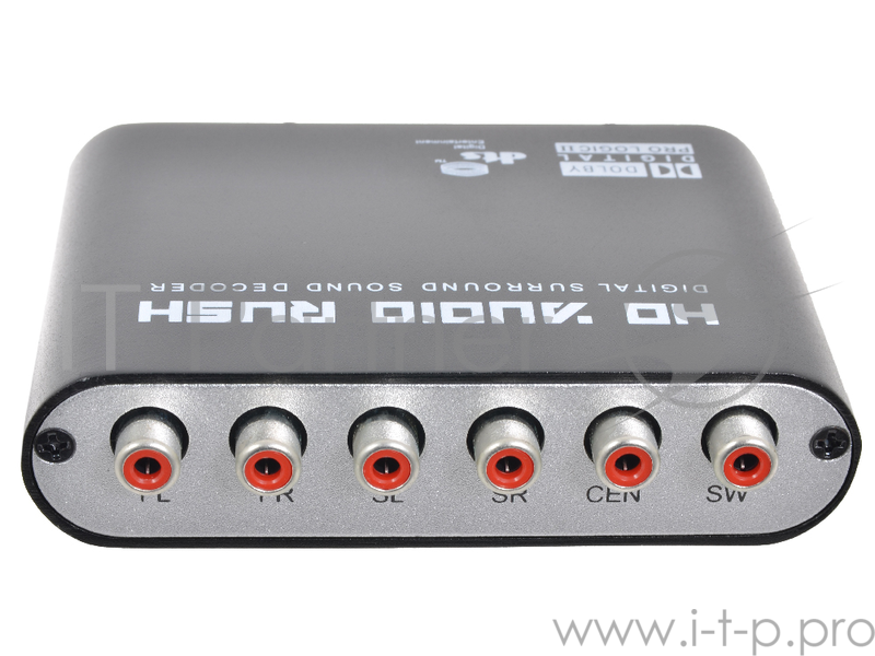 Аудио декодер ORIENT DAC0406, аудио декодер 5.1/2.1, Dolby Digital EX / DTS-ES / Dolby Pro Logic II / DTS / AC3, входы: 2x опт.Toslink/1x коакс.RCA/1x