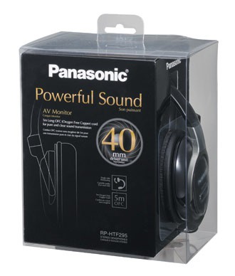 Наушники мониторы Panasonic RP-HTF295E-K 5м черный проводные (оголовье)