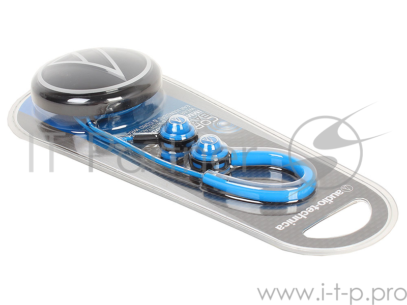 Наушники AUDIO-TECHNICA ATH-COR150 BL Вставные (затычки), частотный диапазон 20-25000Гц, Ф8,5мм, максимальная входная мощность 20мВт, чувствительность 103дБ, импеданс 16Ом, вес 4,2г, кабель 1,2 м,с катушкой для кабеля и съемным заушным креплением,си