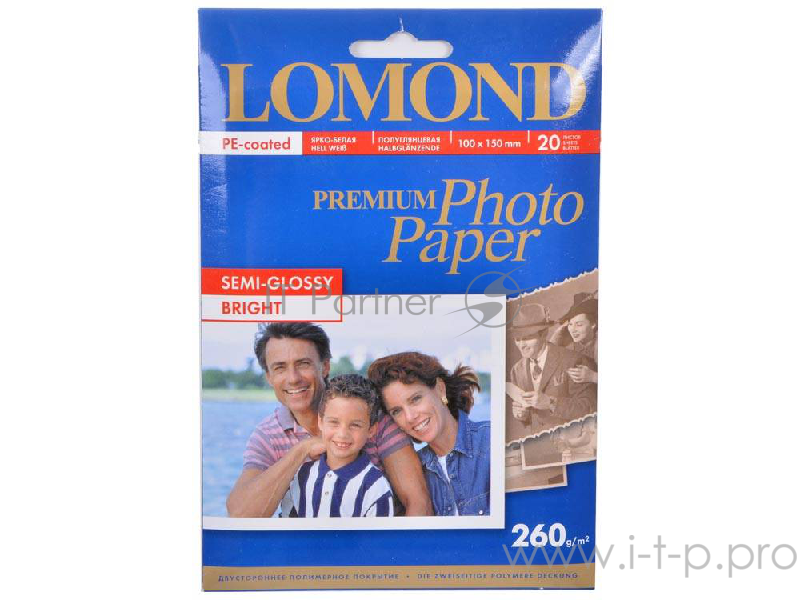 Бумага для фото-печати Lomond 1103302 (10x15см, 260г/кв.м, 20л., полуглянц.)