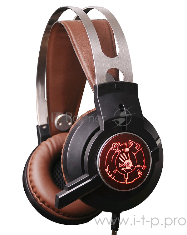 Наушники с микрофоном A4 Bloody G430 черный/коричневый 2.2м мониторы оголовье