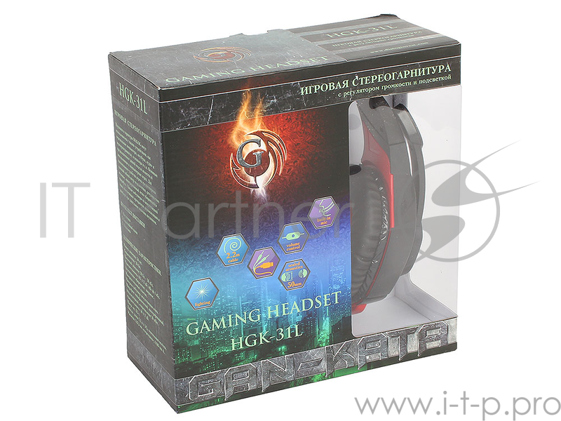 Гарнитура Dialog Gan-Kata HGK-31L red (подсветка и регулятором громкости)