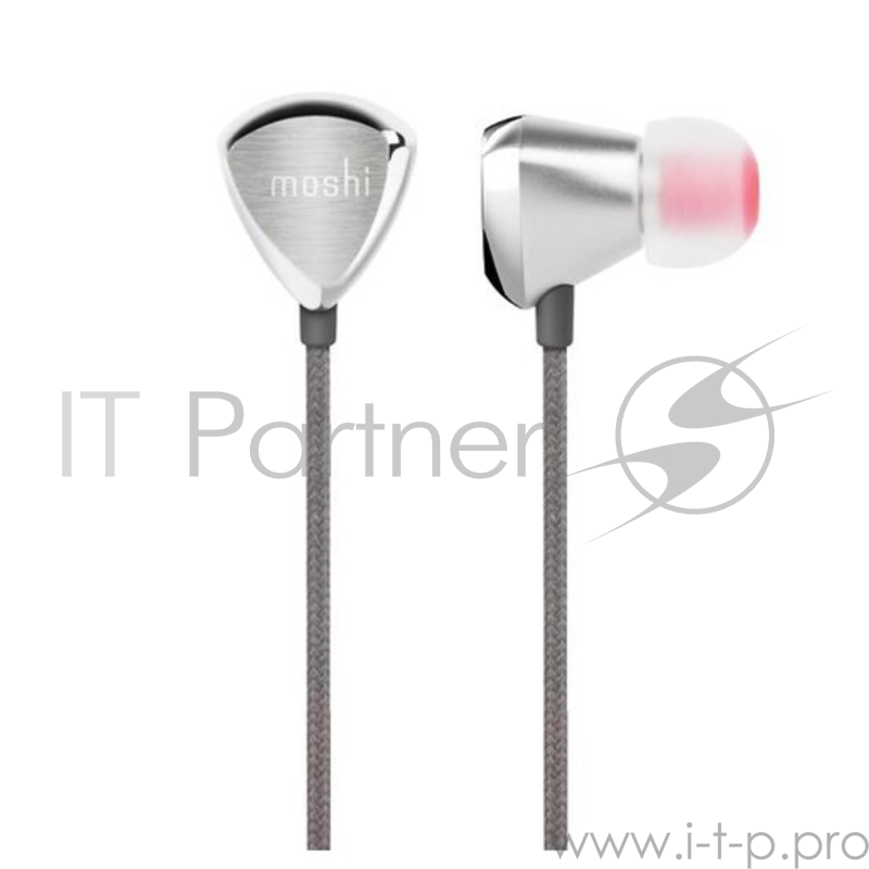 Наушники-гарнитура внутриканальные проводные Moshi Vortex. Цвет серебряный.