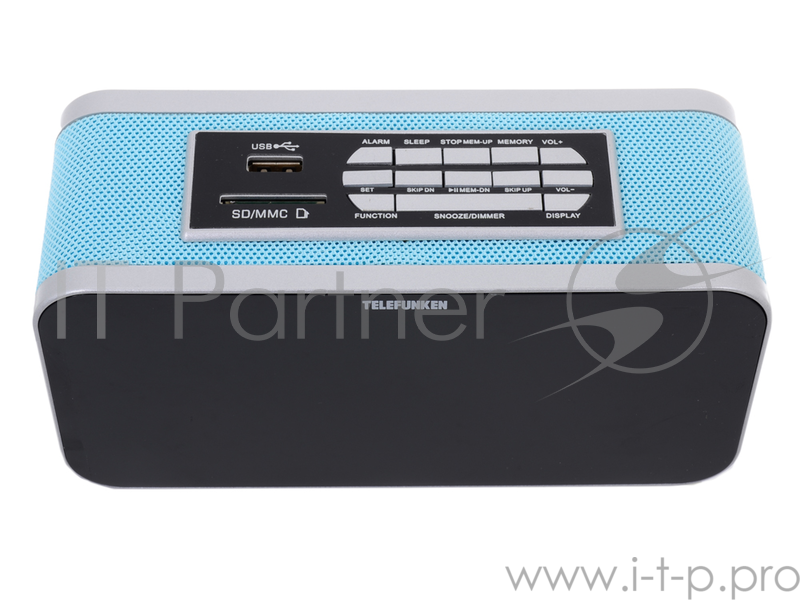 Часы с радиоприемником TELEFUNKEN TF-1503U (голубой с зеленым)