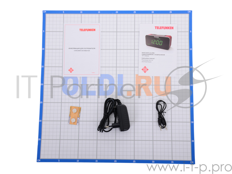 Часы с радиоприемником TELEFUNKEN TF-1503U (голубой с зеленым)