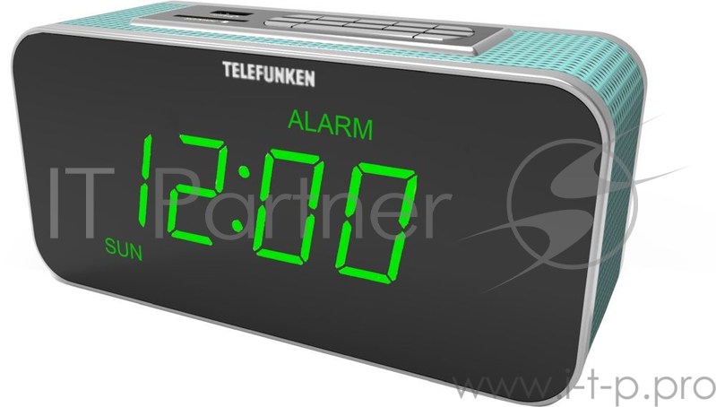 Часы с радиоприемником TELEFUNKEN TF-1503U (голубой с зеленым)