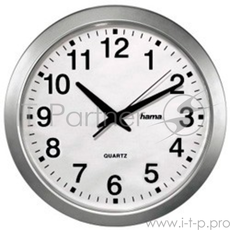 Часы настенные овые Hama CWA100 H-92645 белый/серебристый