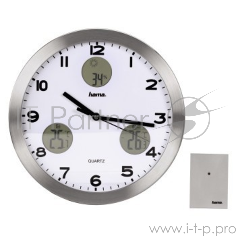 Часы настенные овые Hama AG-300 H-113982 серебристый