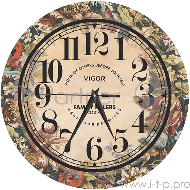 Часы настенные Vigor Д-29 Эллегия, диаметр 290 мм, печать на стекле и пластике