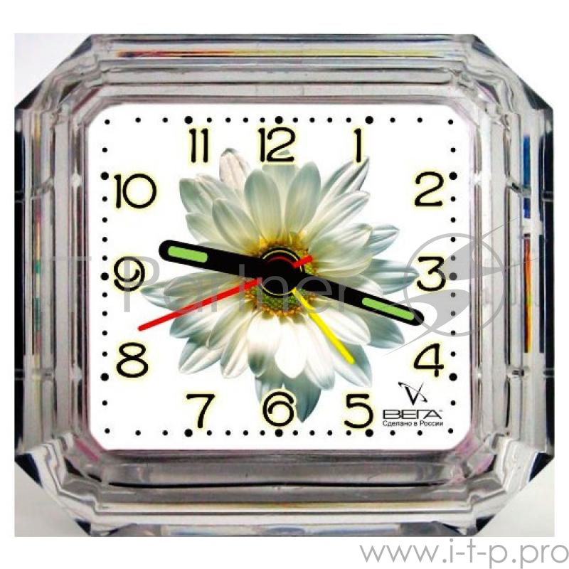 Будильник ВЕГА Б 1-007 Белая ромашка