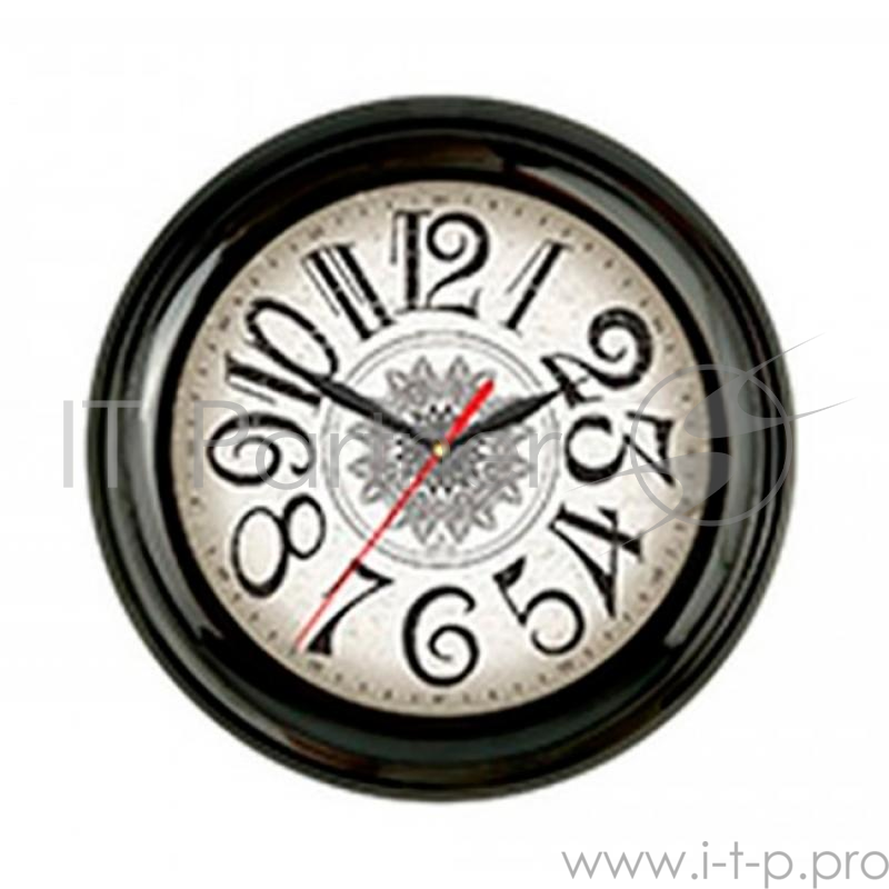 Часы Вега П6-6-37 Снежинка в черном