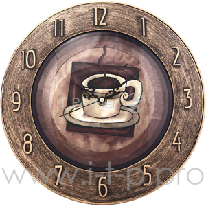 Часы настенные SCARLETT SC-25G коричневый, 28,5/28,5/5,4 см, корпус пластик***