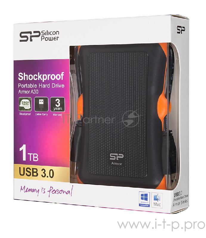 Внешний Жесткий диск Silicon Power USB 3.0 1Tb A30 SP010TBPHDA30S3K Armor 2.5