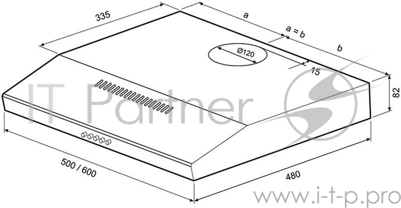 Вытяжка кухонная SHINDO ITEA 60 W Цвет - белый , производительность 350 м3/ч , 3 скорости , кнопочное управление , подсветка