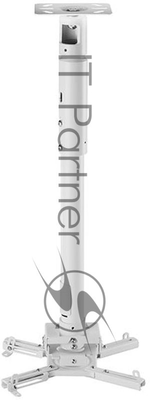 Универсальный потолочный комплект Wize Pro PR24A-W состоящий из крепления+штанги 46-61 см +площадки к потолку для проектора, макс. расстояние между крепежными отверстиями 430 мм, наклон +/- 25°, поворот +/- 6°, вращение 360°, до 23 кг, белый. [PR24A-