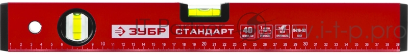Уровень ЗУБР 34588-040 СТАНДАРТ коробчатый, 2 противоударные ампулы, 40см