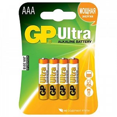 Батарейка GP 24AU-2CR4 Ultra Alkaline 24AU LR03, 4 шт AAA (4шт. в уп-ке)