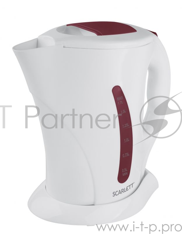 Чайник электрический Scarlett SC-EK14E08 1.7л. 2200Вт белый/бордовый (корпус: пластик)