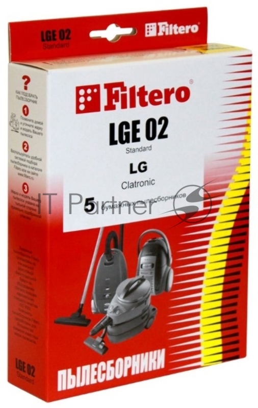 Пылесборники FILTERO LGE 02 Standard, двухслойные, 5 шт., для пылесосов LG, CLATRONIC
