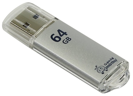 Внешний накопитель 64Gb USB Drive <USB3.0> Smartbuy V-Cut Silver (SB64GBVC-S3)