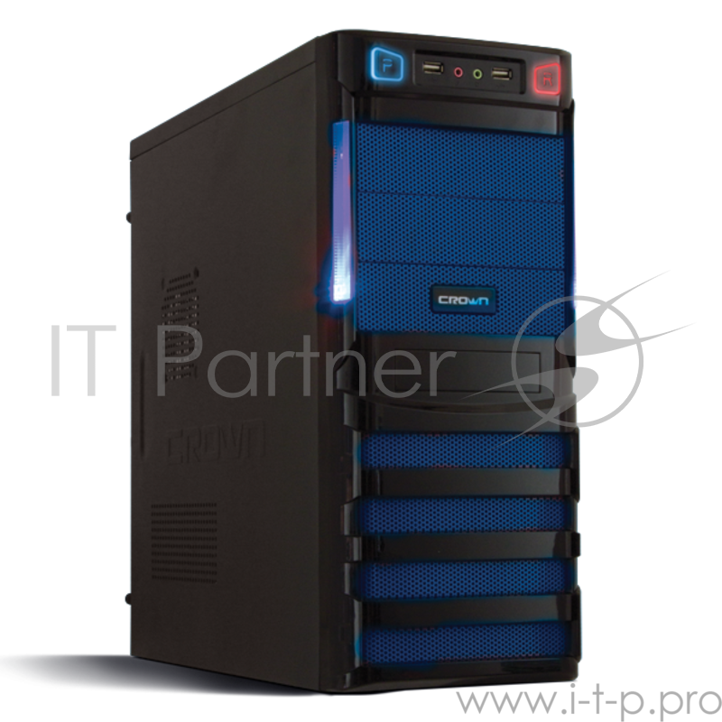 Корпус Miditower CROWN CMC-SM162 black/blue ATX (CM-PS450W smart)