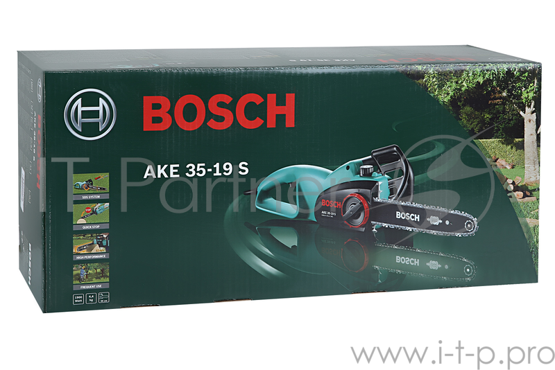 Пила цепная BOSCH AKE 35-19 S (0.600.836.E03) 1900Вт шина 14'' цепь 3/8''-1.1мм-52