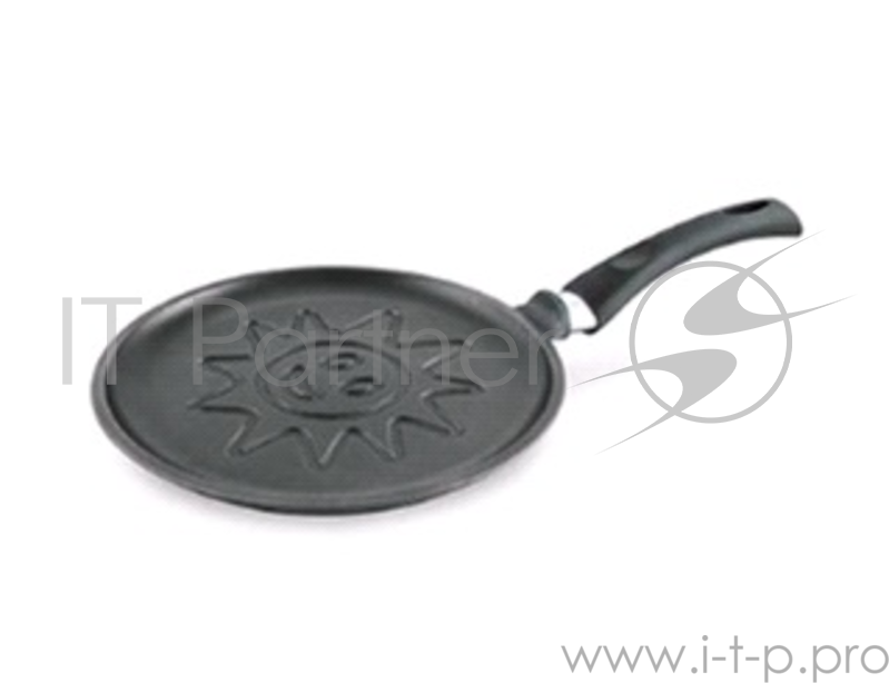 Сковорода блинная НЕВА МЕТАЛЛ ПОСУДА 6224Сл (Солнце) блинная д.24(Дизайн корпуса сковороды разработан так, чтобы при выпекании не нарушалась целостность блина, и красиво румянился рисунок. Антипригарное покрытие изделий - на водной основе, изготовлен