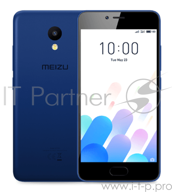 Смартфон MEIZU M5c Blue, 5'' 1280x720, 1.3GHz, 4 Core, 2GB RAM, 32GB, 8Mpix/5Mpix, 2 Sim, 2G, 3G, LTE, BT, Wi-Fi, GPS, 3000mAh, 144g, 144x70.5x8.4