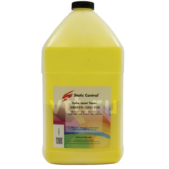 Тонер Static Control SAM406-1KG-YOS желтый флакон 1000гр. для принтера Samsung CLP-360/CLX-3300