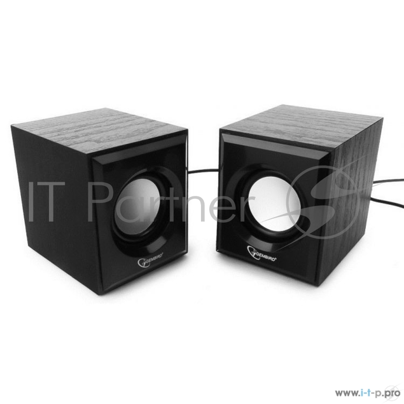 Акустич. система 2.0 Gembird SPK-205, МДФ, черный, 6 Вт, регулятор громкости, USB-питание