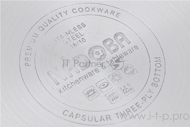 Набор кастрюль со стеклянными крыш-ками, 4 пр., малый, NADOBA, серия MARUSKA