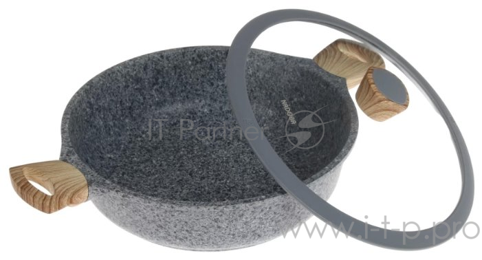 Сотейник с антипригарным покрытием, с крышкой, 28 см, NADOBA, серия MINERALICA