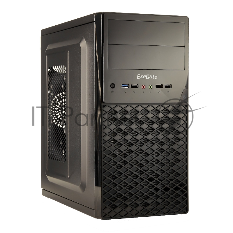 Корпус Exegate EX278429RUS Minitower Exegate QA-413U Black, mATX, <XP450, Black, 120mm>, 3*USB+1*USB3.0, Audio