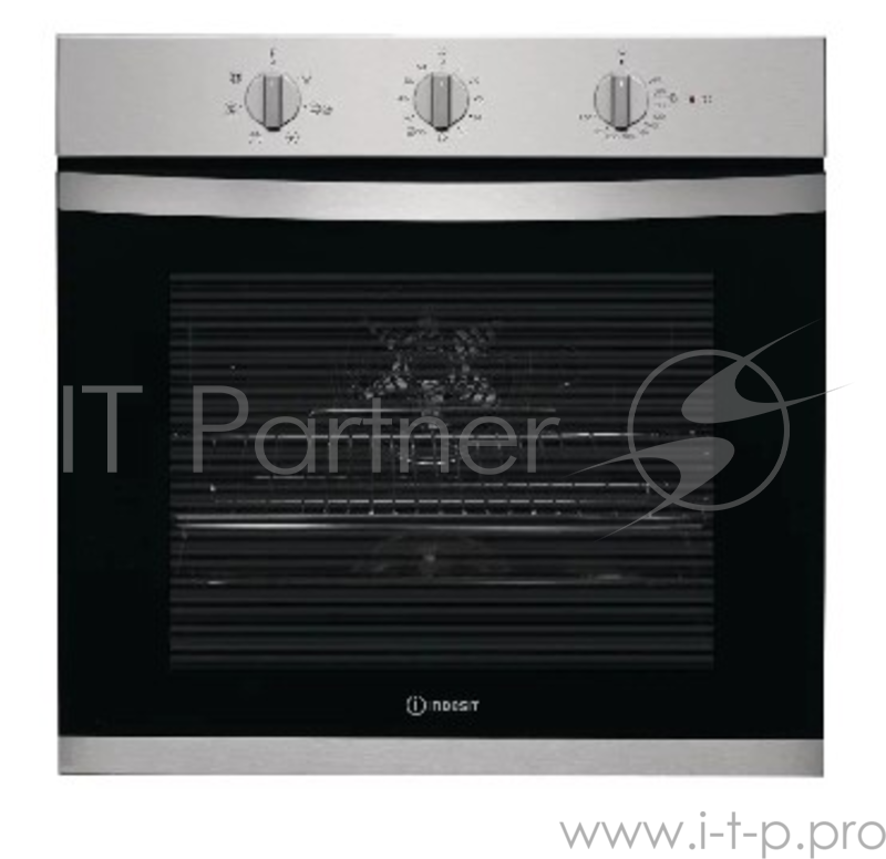 Встраиваемая электрическая духовка INDESIT 59.5х59.5x55.1 см, 71 л, гриль, 6 режимов механическое управление поворотные переключатели таймер очистка паром Diamond Clean, нержавеющая сталь