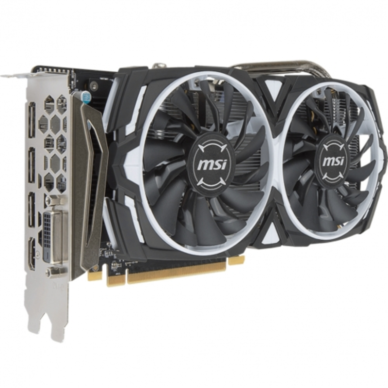 Видеокарта MSI PCI-E (RX 570 ARMOR 4G) AMD RX570 4096Mb 256b GDDR5 1268/7000 DVIx1/HDMIx1/DPx3/HDCP Видеоускоритель RX Radeon ™ 570 Интерфейс PCI Express x16 ядро Имя Polaris 20 XL Сердечники 2048 Units 1268 МГц Память 7000 МГц Память 4GB GDDR5 Шина