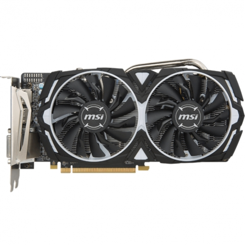 Видеокарта MSI PCI-E (RX 570 ARMOR 4G) AMD RX570 4096Mb 256b GDDR5 1268/7000 DVIx1/HDMIx1/DPx3/HDCP Видеоускоритель RX Radeon ™ 570 Интерфейс PCI Express x16 ядро Имя Polaris 20 XL Сердечники 2048 Units 1268 МГц Память 7000 МГц Память 4GB GDDR5 Шина