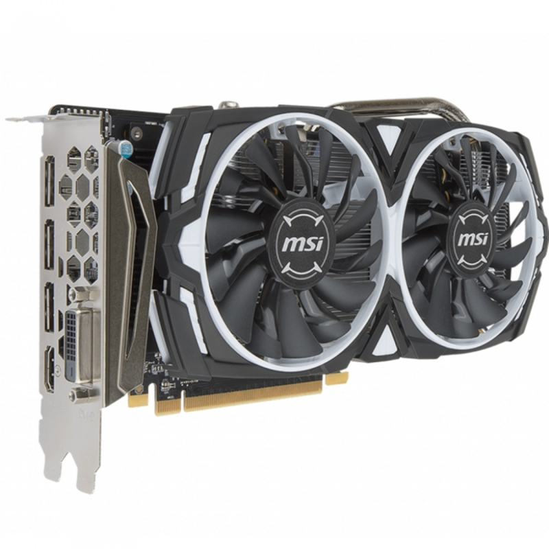 Видеокарта MSI PCI-E (RX 570 ARMOR 4G) AMD RX570 4096Mb 256b GDDR5 1268/7000 DVIx1/HDMIx1/DPx3/HDCP Видеоускоритель RX Radeon ™ 570 Интерфейс PCI Express x16 ядро Имя Polaris 20 XL Сердечники 2048 Units 1268 МГц Память 7000 МГц Память 4GB GDDR5 Шина
