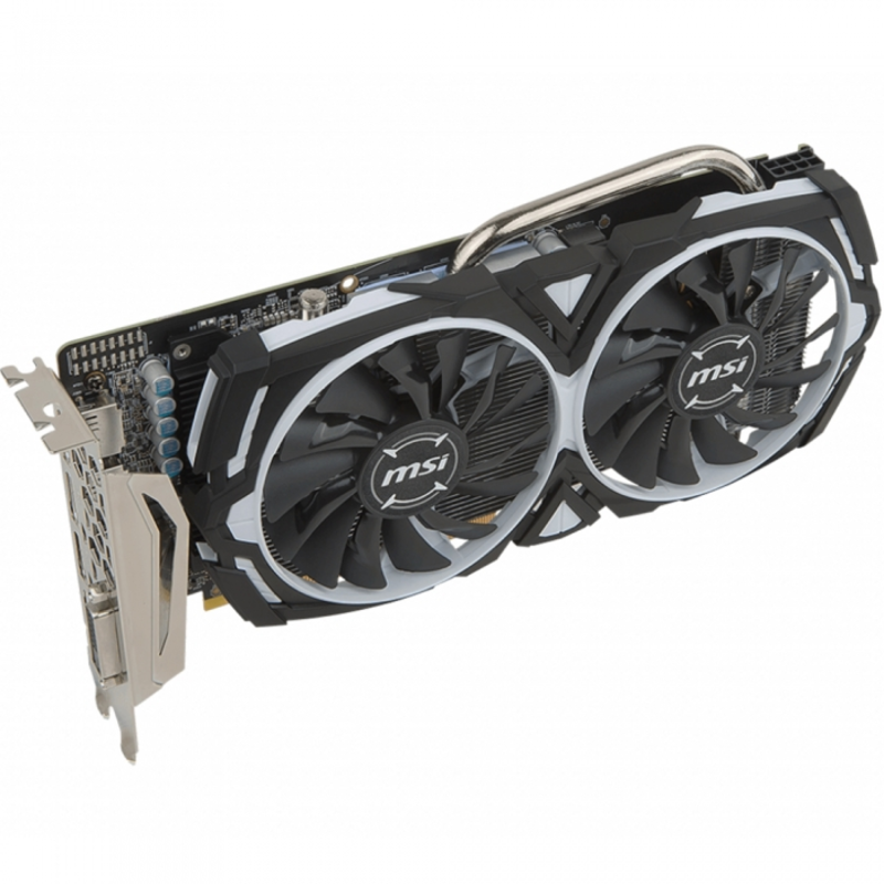 Видеокарта MSI PCI-E (RX 570 ARMOR 4G) AMD RX570 4096Mb 256b GDDR5 1268/7000 DVIx1/HDMIx1/DPx3/HDCP Видеоускоритель RX Radeon ™ 570 Интерфейс PCI Express x16 ядро Имя Polaris 20 XL Сердечники 2048 Units 1268 МГц Память 7000 МГц Память 4GB GDDR5 Шина