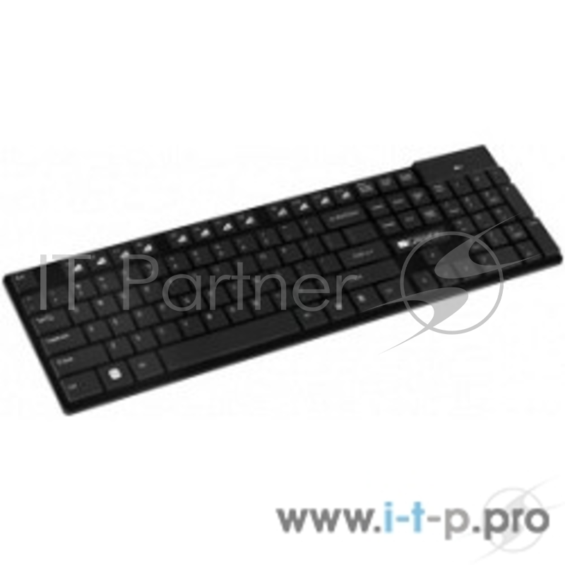 Клавиатура CANYON CNS-HKBW2-RU Black USB {Беспроводная клавиатура, 12 мультимедийных клавиш, кнопки с эффектом полёта, 2.4 GHz}
