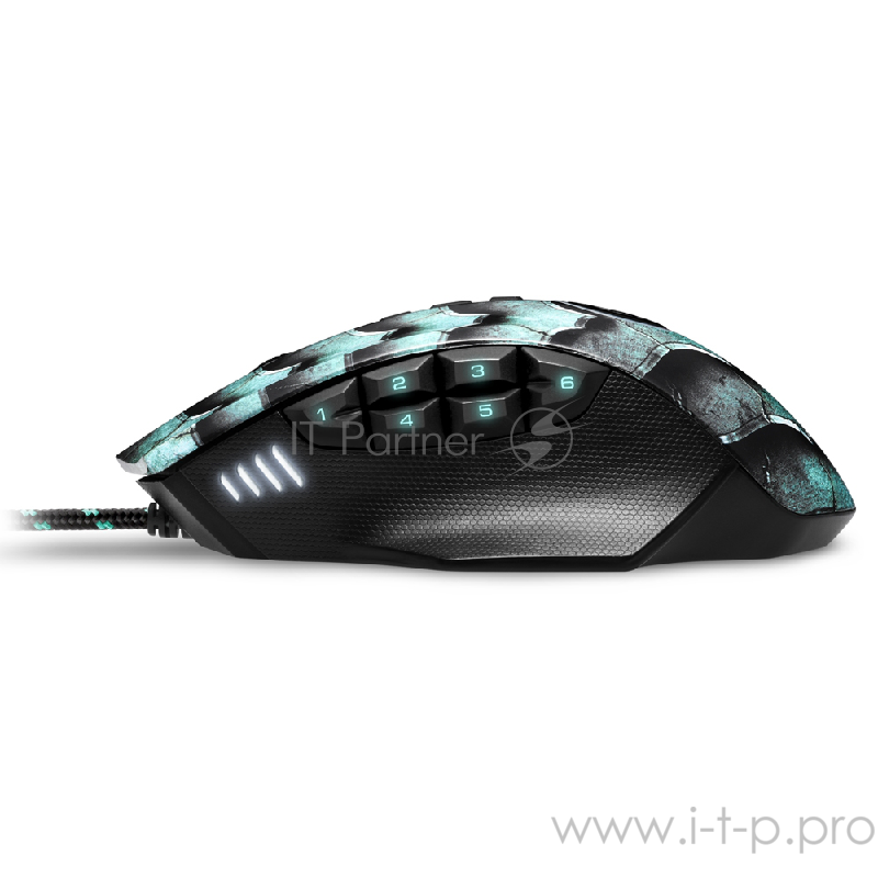Игровая мышь Sharkoon Drakonia II Green (12 кнопок, 15000 dpi, USB, RGB подсветка)