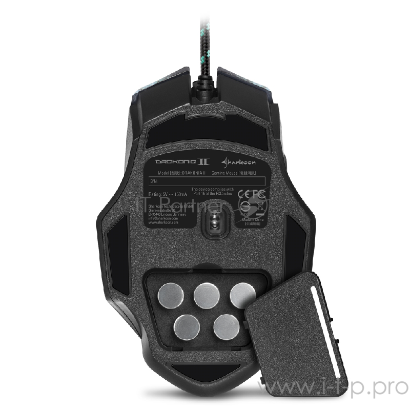 Игровая мышь Sharkoon Drakonia II Green (12 кнопок, 15000 dpi, USB, RGB подсветка)