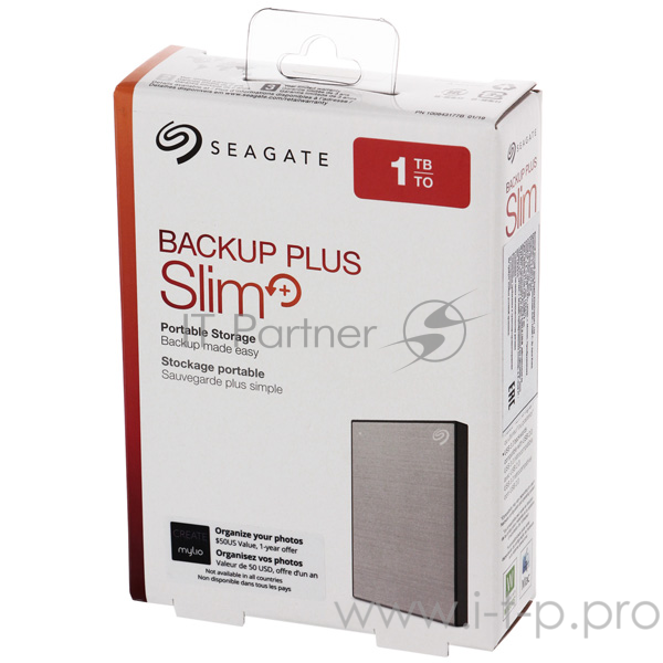 Накопитель на жестком магнитном диске Seagate Внешний жесткий диск Seagate STHN1000400 1000ГБ Seagate Backup Plus Slim 2.5