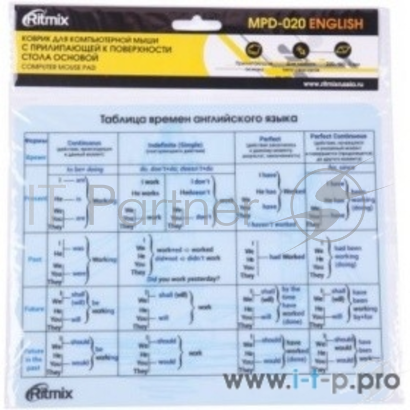 Коврики RITMIX MPD-020 English {220 x 180 x 3mm, рисунок, прилипающая к поверхности стола основа.ПВХ, клейкая основа, прозрачная защитная пленка (полипропилен)}